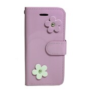 Y-IP6EF-LA [iPhone 6＆6s用 エナメルフラワー手帳型ケース ラベンダー]