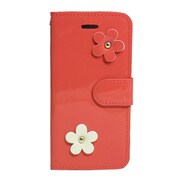 Y-IP6EF-ORP [iPhone 6＆6s用 エナメルフラワー手帳型ケース オレンジピンク]