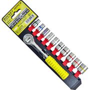ラチェットハンドル付 ソケットレンチセット 10pcs. #4 差込角6.35mm R4-6.35
