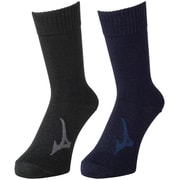 ブレスサーモ 2Pソックス(レギュラー丈) 23-25cm ブラック×ネイビー [32JX560270]