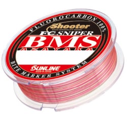 バスフィッシングライン シューター・FC スナイパー BMS AZAYAKA 75m 3.5LB ナチュラルクリア＆ピンク＆イエローグリーン＆オレンジ＆グレー