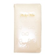 71744 [iPhone 6/6s Pinky Girls ミラー付き手帳ケース リボンタイプ ベージュ]