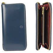 CORDHAN RR-ZIP WALLET NAVY×BORDEAUX LAW00854