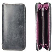 BRIDLE RR-ZIP WALLET BLACK×PURPLE LAW00855