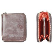 BRIDLE RR-ZIP-S WALLET DARK BROWN×ORANGE LAW00863