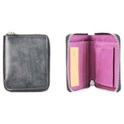 BRIDLE RR-ZIP-M WALLET BLACK×PURPLE LAW00865