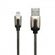 プレミアム Lightningナイロンケーブル 2m ゴールド XCL-HQC2-93