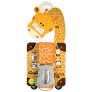 IG1300202 [動物柄スーツケースベルト 長さ5cm×186cm 調整ストラップ Giraffe オレンジ]