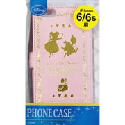 0288 [iPhone 6/6s 4.7インチ用 Disney 箔押しエンボスブックケース アリス ピンク]