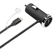 Lightningコネクタ 車載用充電器 タフケーブルタイプ 2.1A ブラック PG-LUD21A01BK