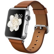 Apple Watch 38mmステンレススチールケースとサドルブラウンクラシックバックル