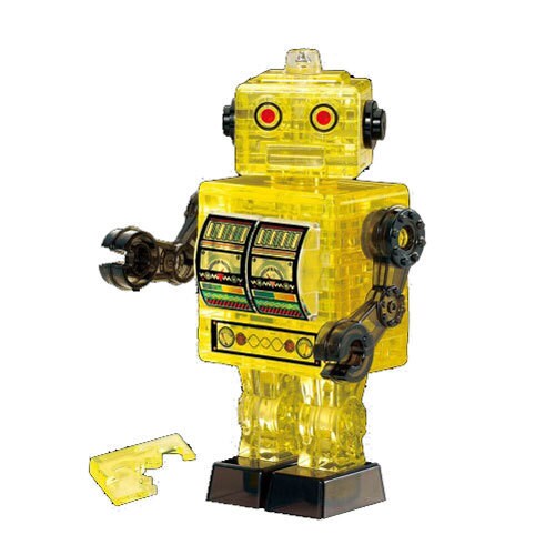 50201 クリスタルパズル ブリキ ロボット・イエロー [立体パズル 39ピース 対象年齢：14歳～]