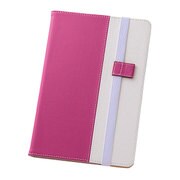 iPad mini 4 ブックレザーケース(合皮) バイカラー ピンク/ホワイト RT-PM3LC7/PW