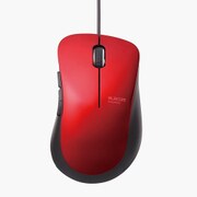BlueLED 有線マウス 5ボタン 静音 レッド M-BL25UBSRD