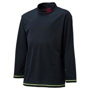 UCA7593J-BLK-160 [ワンポイントハイネックシャツ ジュニアサイズ 160cm ブラック×Rライム×レッド]