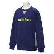 BBQ56-AC6780-J160 [KIDS TCOS SPORTS CLIMALITE フロッキープリントビッグロゴ クルースウェット ジュニアサイズ 160cm ミッドナイトインディゴ]