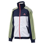BBQ81-AH2836-J150 [GIRLS JEWEL SPORTS ジャージジャケット ジュニアサイズ 150cm カレッジネイビー/ホワイト]