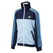 BBQ81-AH2837-J150 [GIRLS JEWEL SPORTS ジャージジャケット ジュニアサイズ 150cm カレッジネイビー/フローズンブルー]