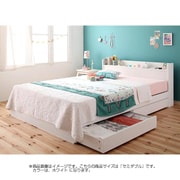 棚 コンセント付き収納ベッド Fleur(フルール) ボンネルコイルマットレス ハード付き セミダブル ホワイト YS-22105