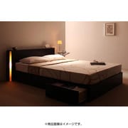 Lumiere（リュミエール） モダンライト コンセント付き収納ベッド ボンネルコイルマットレス レギュラー付き セミダブル ダークブラウン/アイボリー YS-27226