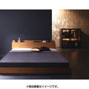 棚 コンセント付きフロアベッド Deeger(ディージャー) ポケット ハード付き セミダブル ブラウン YS-38639