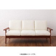 天然木シンプルデザイン木肘ソファ MUKU-brown(ムク・ブラウン) 3P アイボリー YS-38598