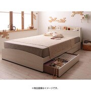 カントリーデザイン コンセント付き収納ベッド Sweet home(スイートホーム) ポケットコイルマットレス レギュラー付き セミダブル ホワイト/アイボリー YS-40316