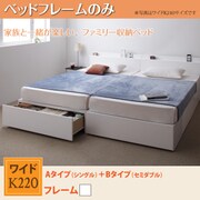 YS-53312 [連結ファミリー収納ベッド(Aタイプ：S＋Bタイプ：SD) Weitblick(ヴァイトブリック) フレームのみ ワイド K220 ホワイト]