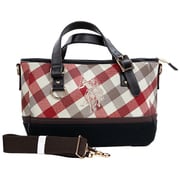 USPA-1853Red×Brown Check 3 [ワイドミニショルダーバッグ レッド×ブラウンチェック]