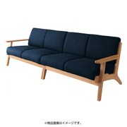 北欧デザイン木肘ソファ Lana(ラーナ) ラージシリーズ4P ネイビー YS-61084