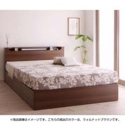 LEDモダンライト コンセント付き収納ベッド Chateau(シャトー) 羊毛入りデュラテクノマットレス付き シングル ウォルナットブラウン YS-62416