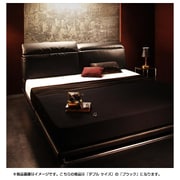 YS-64480 [リクライニング機能付き モダンデザインローベッド Plutone(プルトーネ) 国産ポケットコイルマットレス付き ダブル ブラック]