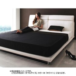 リクライニング機能付き モダンデザインローベッド Plutone(プルトーネ) 国産ポケットコイルマットレス付き ダブル ホワイト YS-64481