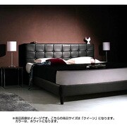 モダンデザイン 高級レザー 大型ベッド Strom(シュトローム) マルチラスダブルデッキスプリングマットレス付き クイーン ホワイト YS-64543