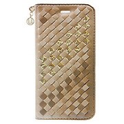 UUOOIP6SWEA4 [iPhone 6/iPhone 6s用ケース Luxe Exotic Weave Folio range Beige/Gold]