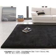 ふんわりスムースタッチ マイクロファイバークッションラグ 190×190cm オリーブグリーン YS-36546