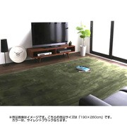 ふんわりスムースタッチ マイクロファイバークッションラグ 190×280cm サイレントブラック YS-36556