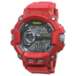デジタル腕時計 レッド TS-D043-RD