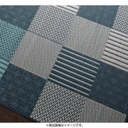 純国産京刺子柄い草ラグ merk(メルク) 不織布なし 191×250 ブルー YS-46212
