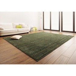 さらふわ国産ミックスシャギーラグ rayures(レイユール) 100×140cm モスグリーン YS-57869