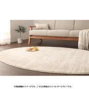 YS-57908 [さらふわ国産ミックスシャギーラグ rayures(レイユール) 140×200cm(オーバル) ダークグレー]