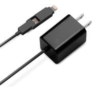 Lightning+microUSBコネクタ AC充電器 2.1A ブラック PG-TAC21A01BK