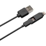 Lightning+microUSBコネクタ USBケーブル 1m ブラック PG-TC10M01BK