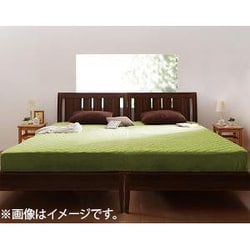 ザブザブ洗えて気持ちいい コットンタオルのパッド一体型ボックスシーツ ワイドキング モスグリーン YS-64798