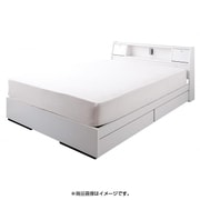 YS-6813 [照明・コンセント付き収納ベッド Miana(ミアーナ) ポケットコイルマットレス付 セミダブル ホワイト]