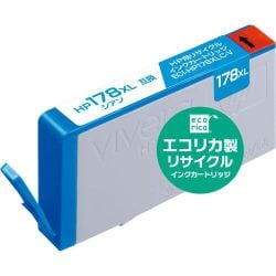互換リサイクルインクカートリッジ HP CB323HJ 大容量 シアン（染料） ECI-HP178XLC-V