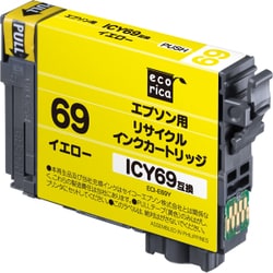 互換リサイクルインクカートリッジ エプソン ICY69 イエロー（顔料） ECI-E69Y