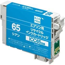 互換リサイクルインクカートリッジ エプソン ICC65 シアン（顔料） ECI-E65C