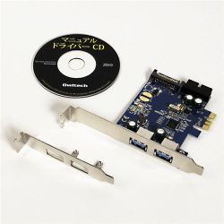 Owltech  インターフェースカード  OWL-PCEXU3E4LS PCI-Express2.0接続 USB 3.0 Type-A ×4ポート ロープロファイル