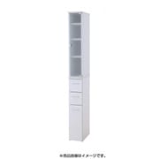 組み合わせが選べる キッチンすき間収納ラック ガラス扉・チェスト幅20cmセット ホワイト YS-11324